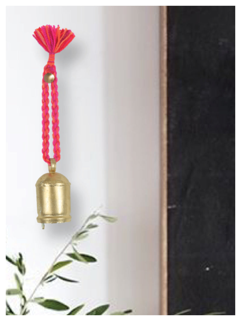 Braided Hanging Bell - Pink