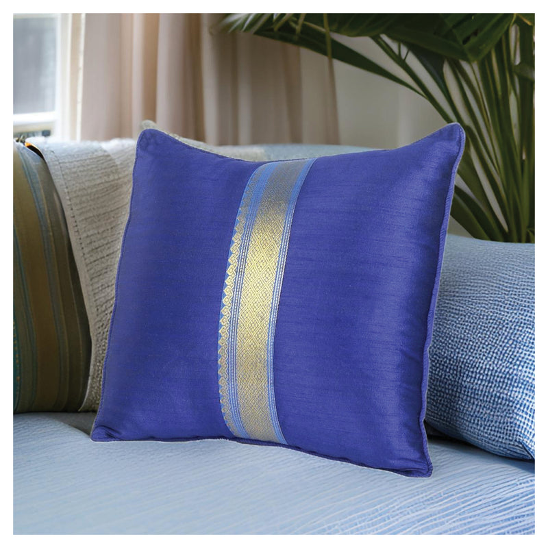 So Sari Cushion - Blue Border