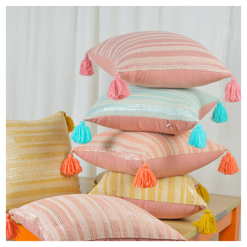 Sunlit Stripes Cushions -  Set of 8