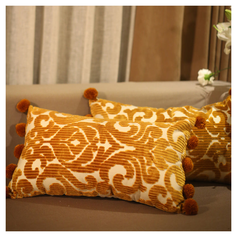 Gold Lumbar Pillows - Set of 2