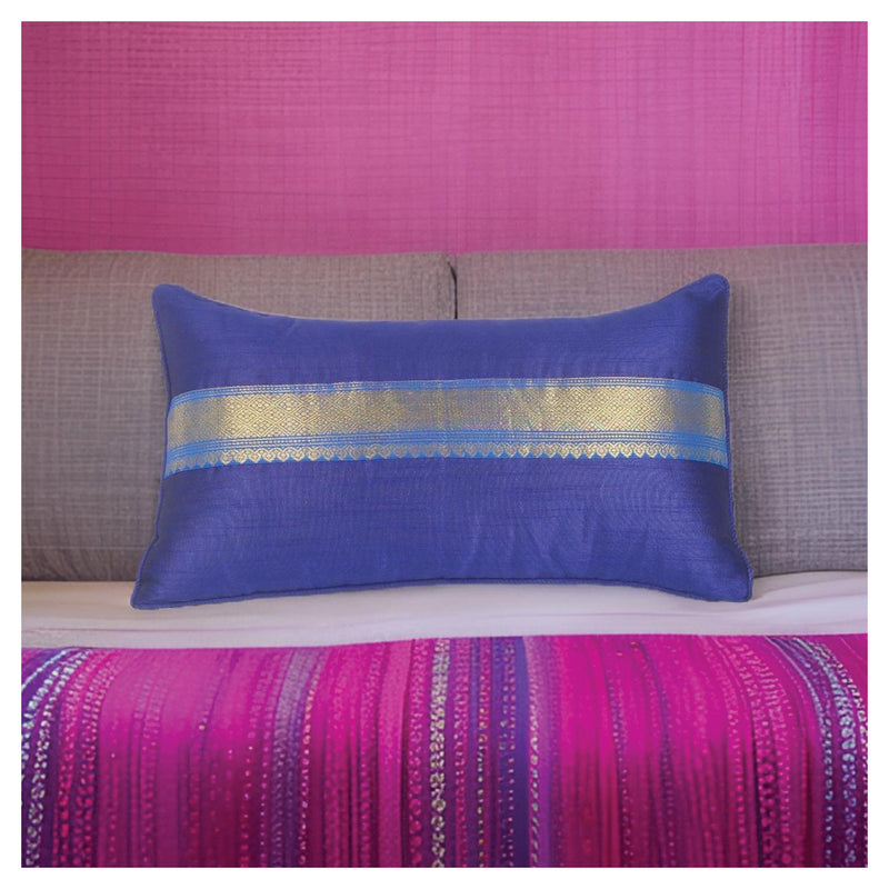 So Sari Lumbar Pillow - Blue Border