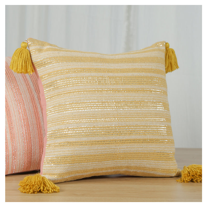 Sunlit Stripes Cushion - Mustard - Set of 2