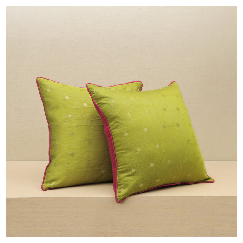 Diya Celebration Cushion - Light Green
