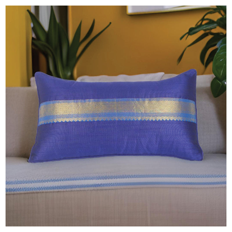 So Sari Lumbar Pillow - Blue Border