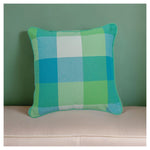 Big Checkered Summer Cushion -Sea Green - Set of 2