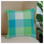 Big Checkered Summer Cushion -Sea Green - Set of 2