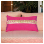 Festive Cushion with Gota Embroidery - Deep Pink