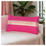 Festive Cushion with Gota Embroidery - Deep Pink