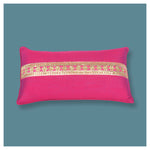 Festive Cushion with Gota Embroidery - Deep Pink