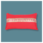 Festive Cushion with Gota Embroidery - Red