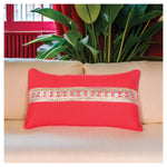 Festive Cushion with Gota Embroidery - Red