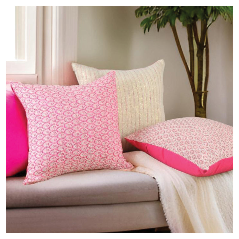 Pink & Gold Cushions - Set of 3