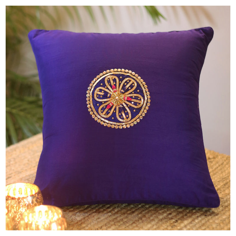 Gota Motif Cushion - Deep Purple