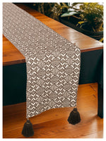 Black & White Table Runner with Tassels