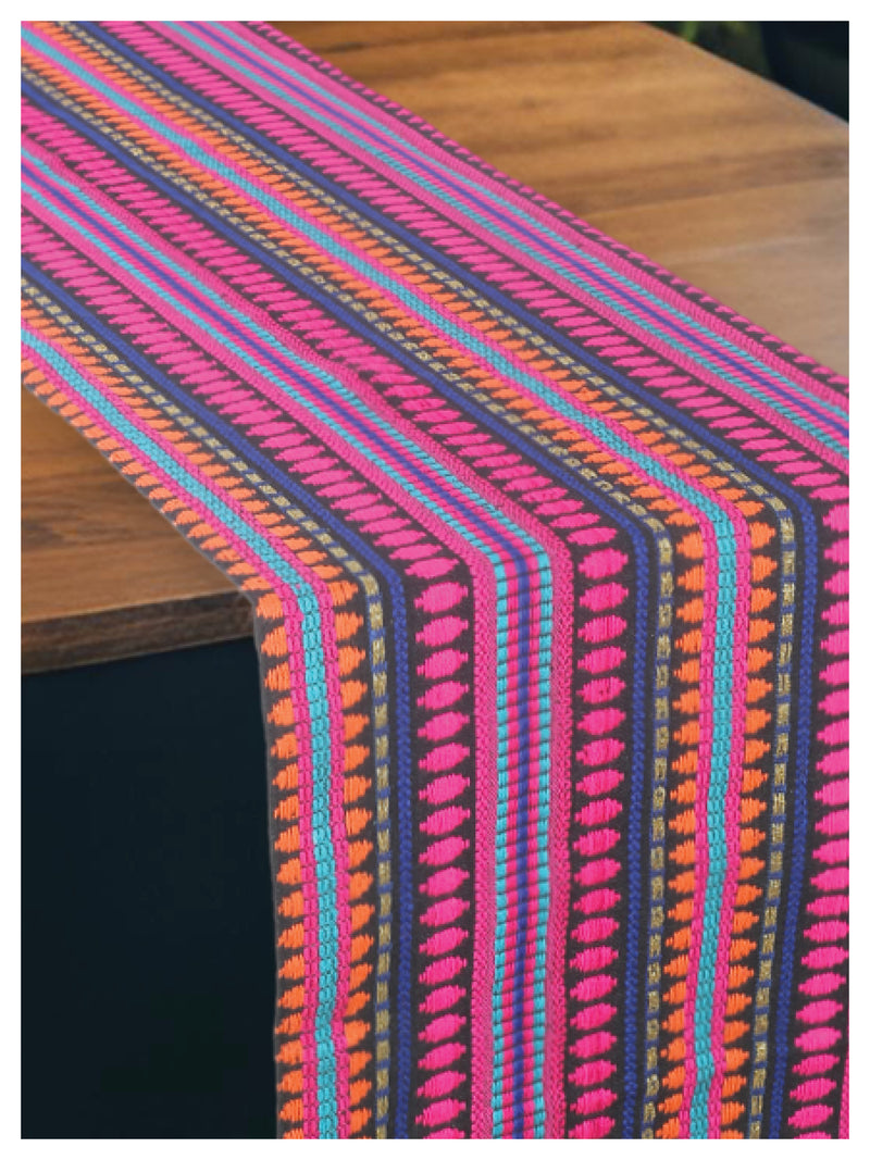 Navy and Hot Pink Table Runner with Tassels