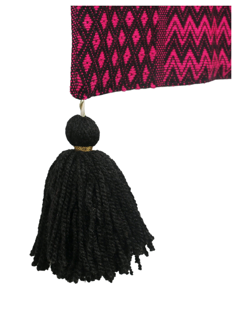 Fuchsia and Black Patterned Table Runner