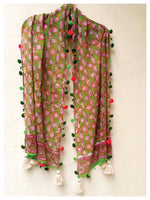 Peppy Cotton Stole - Green