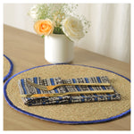 Spelt Shimmer Round Table Mats - Blue